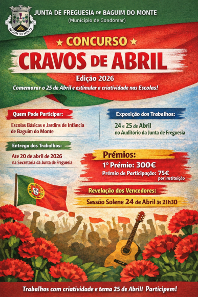 CONCURSO &laquo;OS CRAVOS DE ABRIL&raquo;- EDI&Ccedil;&Atilde;O 26