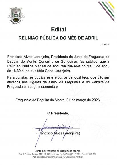 ALTERA&Ccedil;&Atilde;O DA REUNI&Atilde;O P&Uacute;BLICA MENSAL